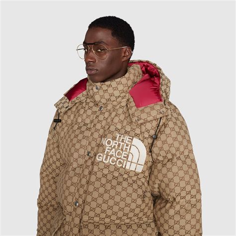 the north face x gucci gg jacquard padded jacket